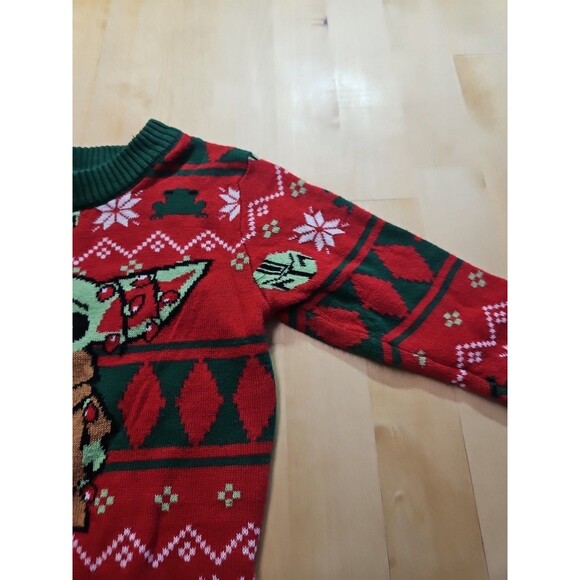 Star Wars Baby Yoda "I Was Cute All Year" Green-Red Christmas Sweater-12 Month's - Picture 6 of 16